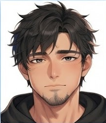 人間ジャッジのカイ。黒い髪とあごひげ、黒いパーカーの正式な基準キャラクター。